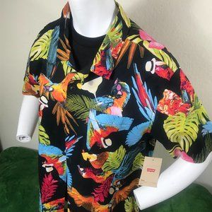 Levi's Hawaiian Parrot Button Down Dress Shirt